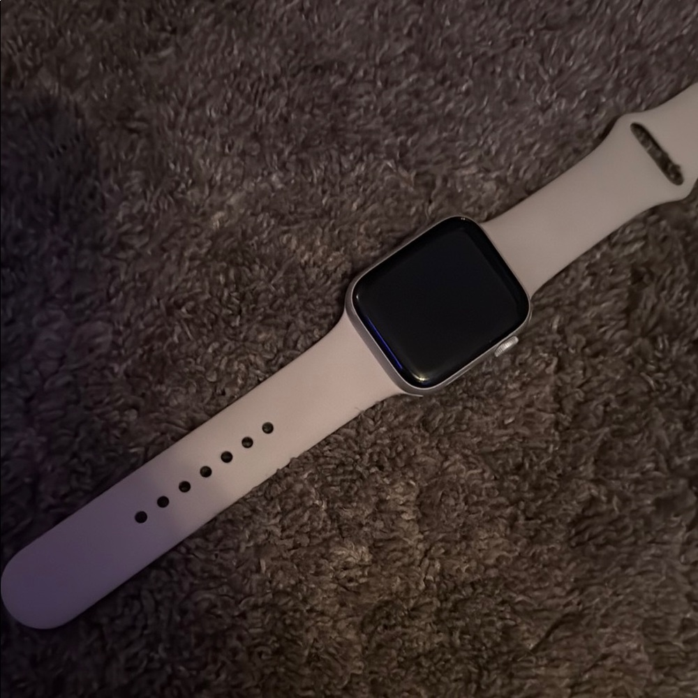 Apple Silver Smartwatch with White Band